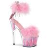 Pleaser - ADORE724F Sandale à bride à la cheville, Pole dance chaussures - Chaussures de pole dance - Rose/Blanc Product image